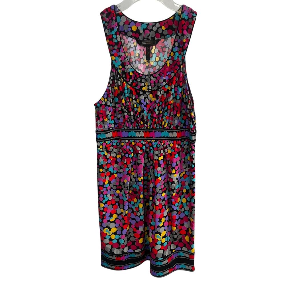 Vintage 90's BCBGMaxazria Knit Dress Size Small Multi Color Abstract